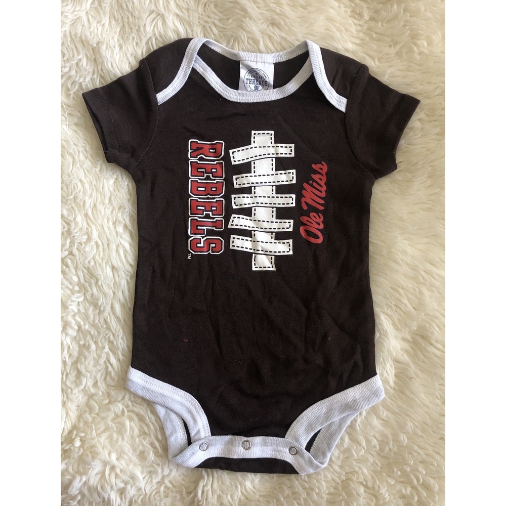 Ole Miss Rebels Rivalry  Threads Baby Bodysuit 6-9 Month Brown White Football